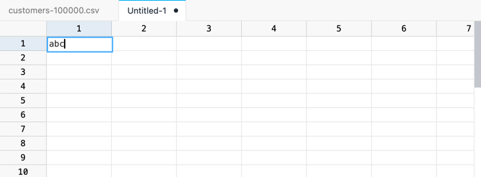 SmoothCSV spreadsheet grid editing a CSV file